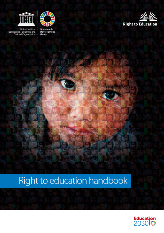 Picture of a child composed of multiple picture and the UNESCO logos and the title of the handbook