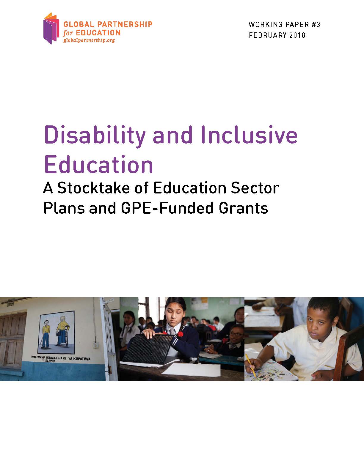 Disability and inclusive education - A stocktake of education sector plans and GPE-funded grants