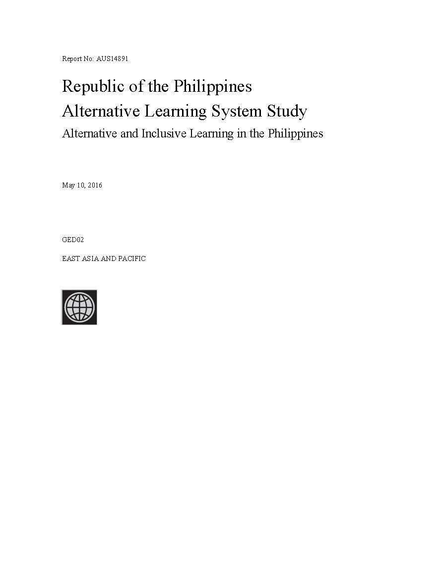 Republic of the Philippines Alternative Learning System Study