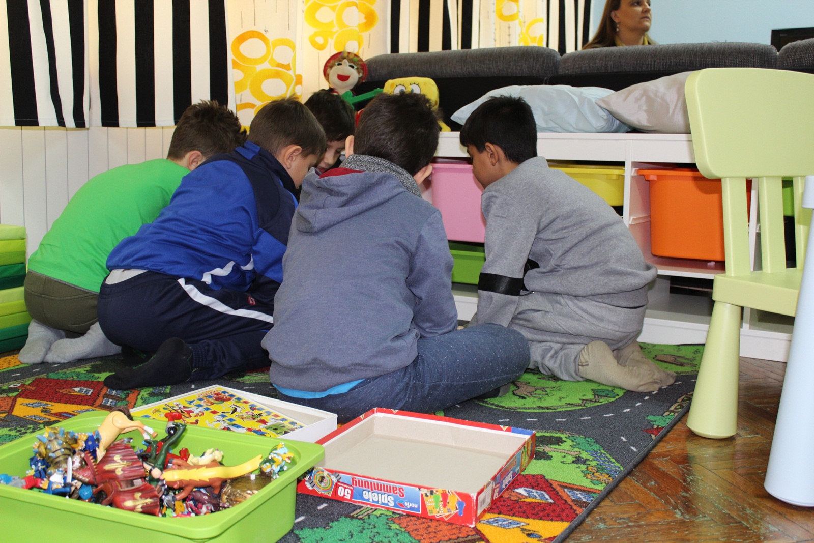 Children playing with blocks