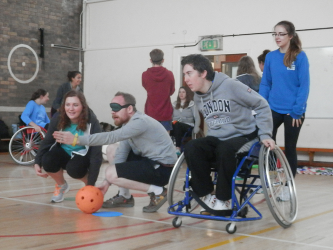 Students taking part in an inclusive physical education lesson